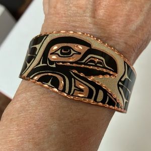 Vintage Copper Alaska Totem Eagle Bracelet